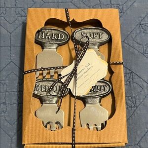 Pottery Barn Silver Cheese Markers Set